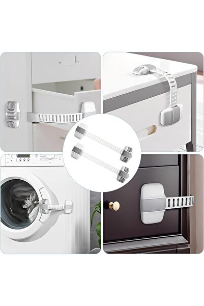 KASTWAVE Child Safety Cabinet Locks 20cm (2 pcs) — Adhesive ABS No-Drill Latches