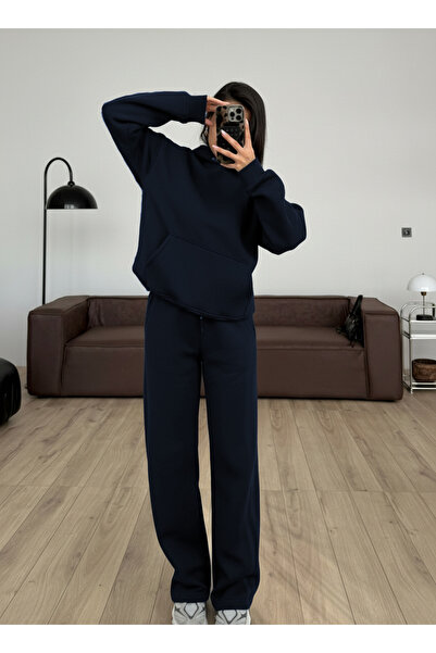 YAKAMEL Γυναικείο σετ Boyfriend με 3 κλωστές, ριμπ, φαρδιά μπατζάκια, oversiz...