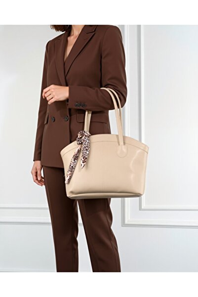 HONEY BAG Rui̇ Scarf Double Handle Shopper Women's Hand and Shoulder Bag (the Scarf May Vary in Appearance.)