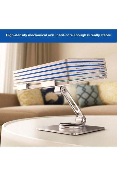 Generic 360° Rotating Desktop Metal Folding Tablet/Mobile Phone Stand - Grey, 4-13 inches