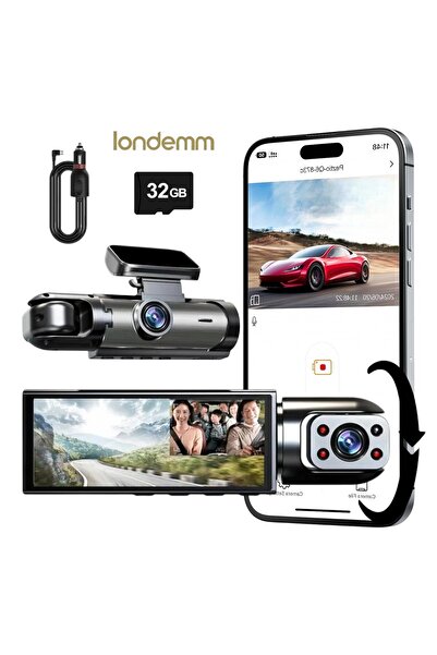LONDEMM Camera Auto De Bord DVR Duala Full HD, WiFi, Card Memorie 32GB Inclus...