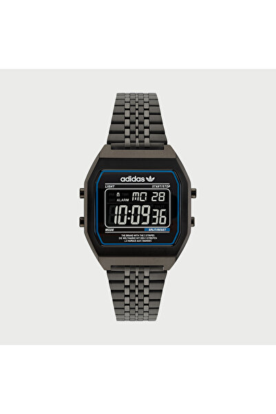 adidas ساعة يد رقمية سوداء بسوار من الفولاذ المقاوم للصدأ - AOST22073 | 36 مم