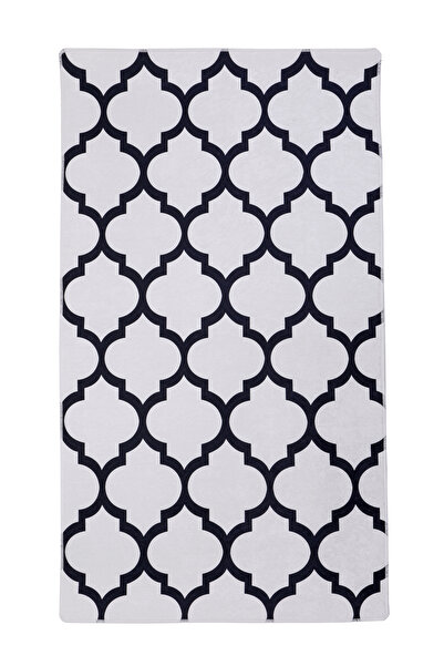 Dijidekor Digital Carpet Modern Designed White Color Washable Non-Slip Cut-Out Carpet Runner 140X400