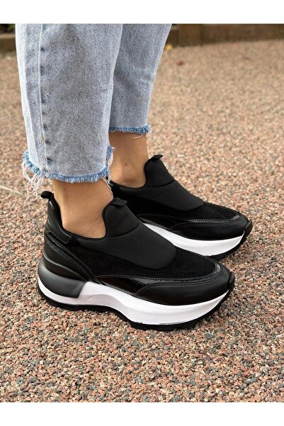 LABRONA Kadın Yüksek Tabanlı Günlük Slip-On Ortopedik Tabanlı Yürüyüş Ayakkab...