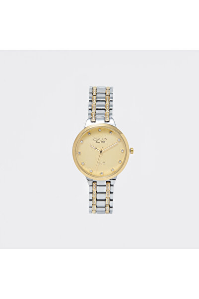 Omax Women's Silver & Gold Stainless Steel Strap Analog Wristwatch - 00OYY008N001