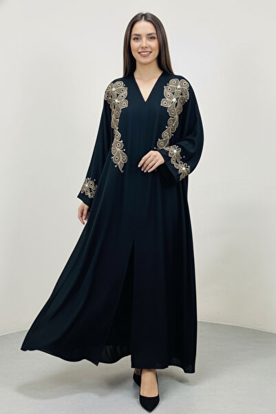 Muchmy عباية عربية بأكمام طويلة عباية بناتية مطرزة بالورود عباية نسائية