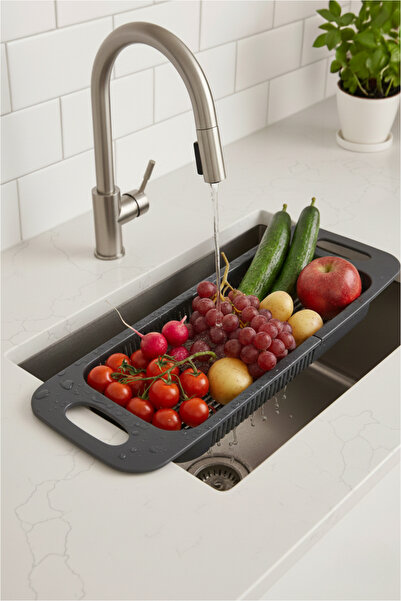 Orvila Sliding Expandable Strainer Adjustable Fruit Vegetable Washing Basket