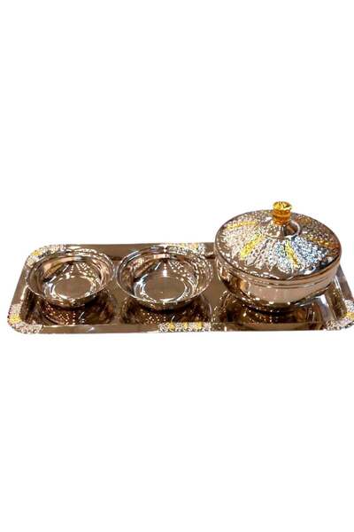 Alsaif Home Silver-gilded date serving set