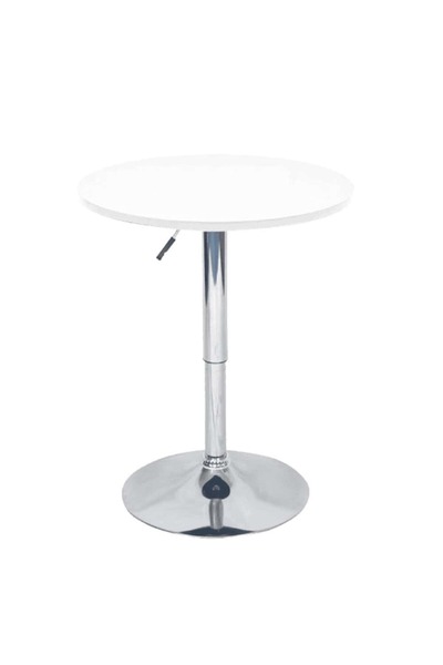 DacEnergy Height-adjustable bar table, white, diameter 60 cm, BRANY 2 NEW