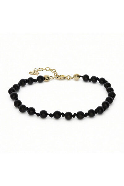 HANNY Matte onyx and 24k gold plated silver bracelet