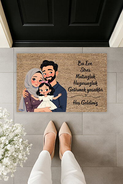 Dormot Covoraș modern pentru femei, cu imprimare digitală, cu tematică de fam...