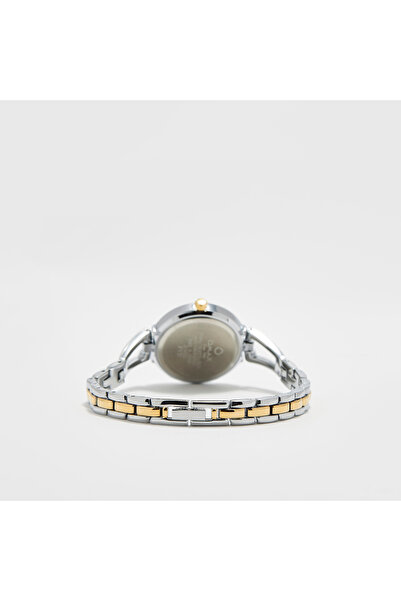 Omax Women's Silver & Gold Stainless Steel Strap Analog Wristwatch - 00JEX002N002