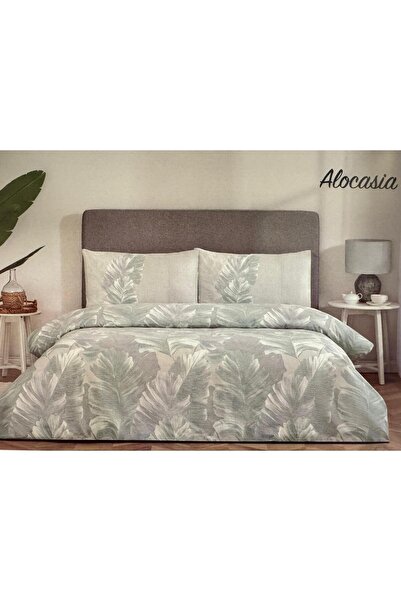 Özdilek طقم غطاء لحاف فردي من نيف ألوكاسيا أخضر (Y)