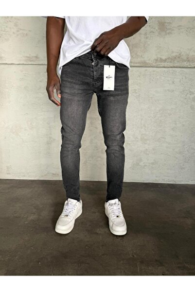 KağanKY Blugi slimfit cu șlefuire afumată