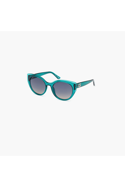 Guess نظارة شمسية بتصميم عين القطة باللون الأخضر المتدرج مقاس 53 مم GU790996P53