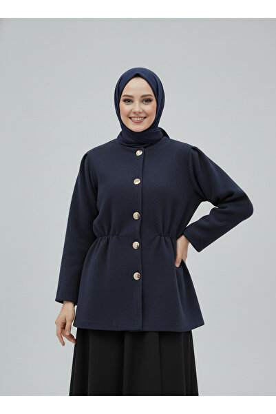 MİHRA STORE Μπουφάν Fatiana με στενόμεσο λουράκι-BN4549 Ναυτικό μπλε