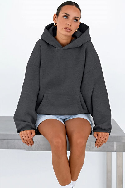 The Champ Clothing Φούτερ με κουκούλα με κουκούλα Fleece Smoked Melange Unisex oversized