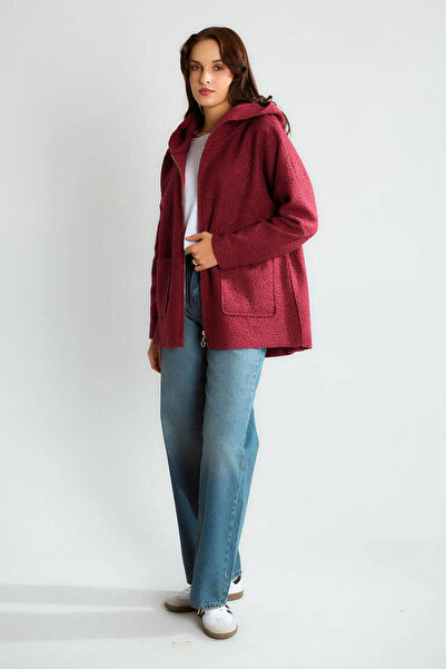 Robin Oversized Hooded Boucle Coat (Suitable for Sizes 38-48.)