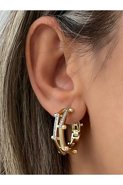 Twinssis Accessories أقراط هندسية من حجر النوفا