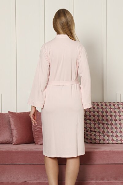 Espuar Women's 865 Piped Combed Cotton Dressing Gown