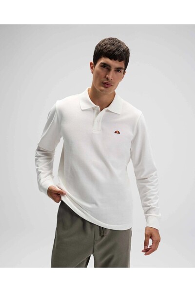 Ellesse Em582 Men's Polo Collar White Sweatshirt