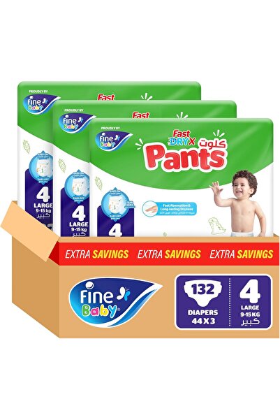 Fine Baby حفاضات سريعة الجفاف مقاس 4 كبير 9-15 كجم 132 حفاضة