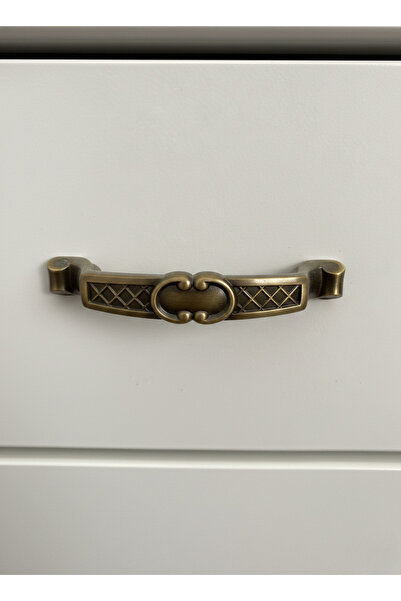 Karan Porselen 64mm vintage Eskitme sarı metal dolap, vestiyer, çekmece kulp