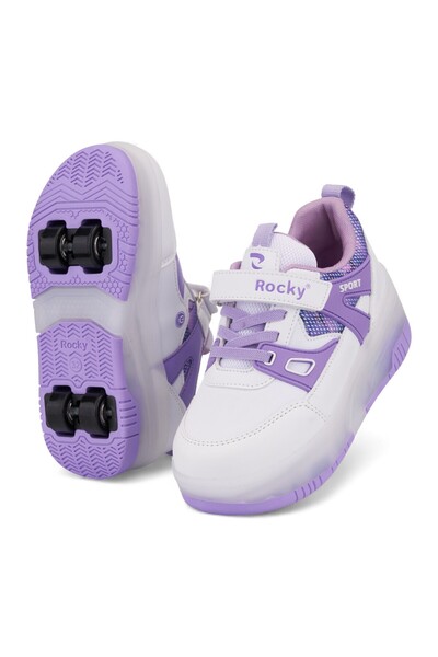 VARDEM OYUNCAK Children's Roller Skate Sneakers with Light-Up Wheels & Comfortable Roller Skate Skateboard Shoes with 4 Wheels