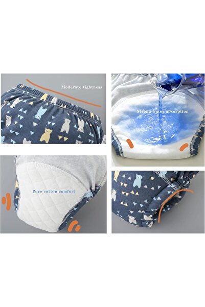 Generic HXX Baby Potty Training Underwear, Washable Breathable Cloth Pants with Pocket, 0-3 Years