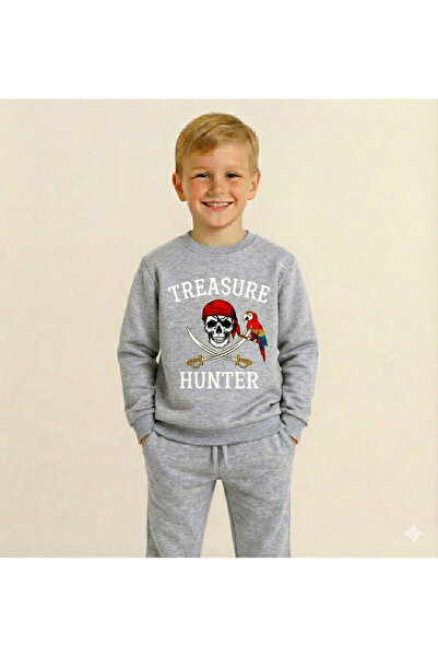 LİTTLE TORTOİSE Boy's Long Sleeve 3 Thread Fleece-Lined Winter Sweatshirt / Tracksuit Set