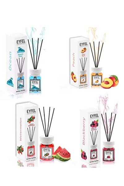 Generic Pack of 4 Reed Diffuser Combo WATERMELON PEACH BLACKBERRY OCEAN