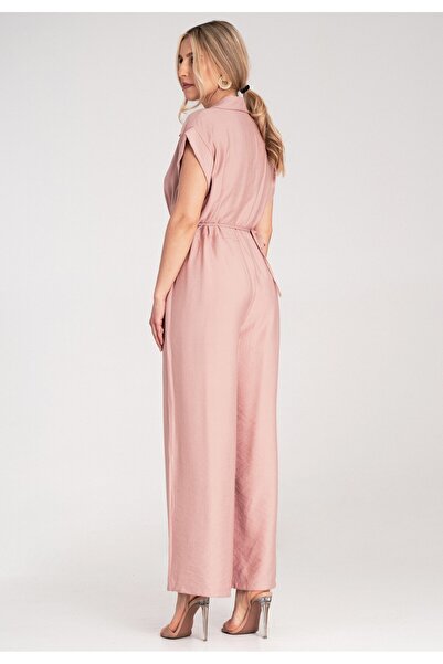 Figl Loose-fitting jumpsuit - Short sleeve jumpsuit - Pink M1177 Universal