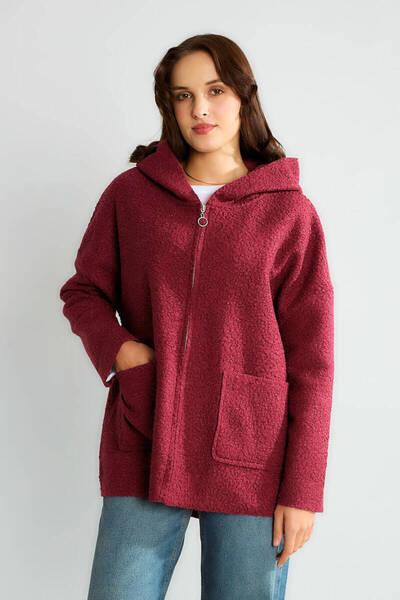 Robin Oversized Hooded Boucle Coat (Suitable for Sizes 38-48.)