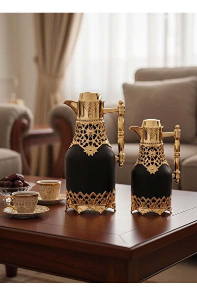 Gazella 2-Piece Tea/Coffee Flask Set 0.6L & 1.0L Black/Gold