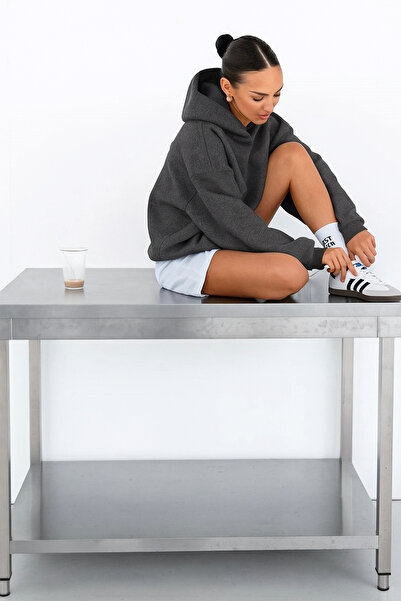 The Champ Clothing Φούτερ με κουκούλα με κουκούλα Fleece Smoked Melange Unisex oversized