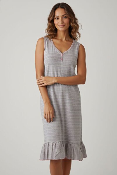 enmodaiçgiyim Rochie de vară pentru femei, cu model de frunze albastre, din bumbac cu volane, cu decolteu în V, cu mâneci zero, lungime midi