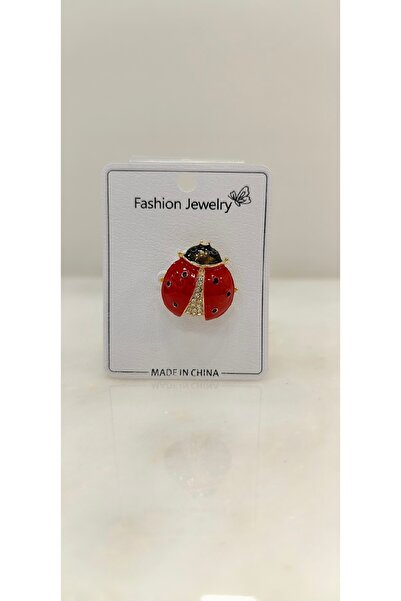 İnci Uğur böceği model broş