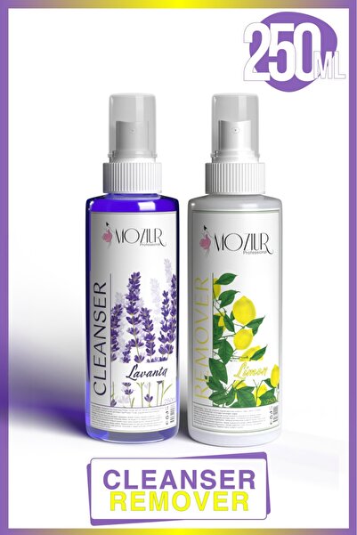 MOZIUR Cleanser & Remover 2'li Set 250 ml - Kalıcı Oje ve Protez Tırnak Temiz...