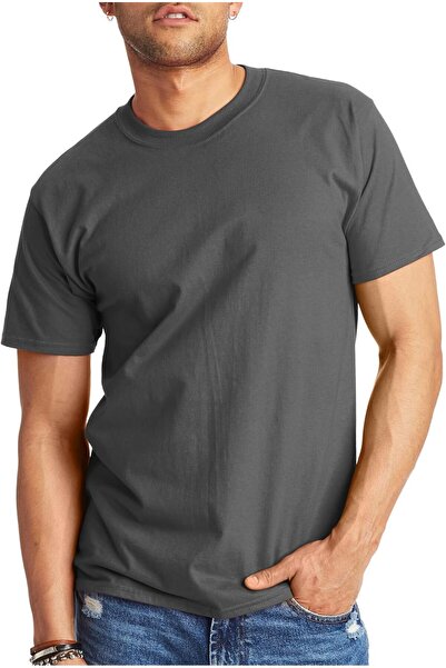 HANES Men's Beefy T-Shirt, Classic Heavyweight Cotton Crewneck, Roomy Fit