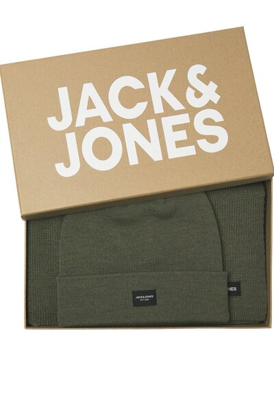 Jack & Jones Men's khaki scarf model code: (12102728) jacdna giftbox