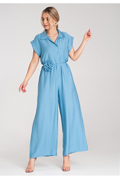 Figl Salopetă cu croi larg - Salopetă cu mânecă scurtă - Albastră M1177 Universal