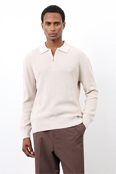 Antioch Stone Zippered Men's Knitwear Sweater