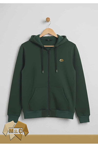 MÇ FAMİLY STORe سترة رياضية بقلنسوة وسحاب من 3 خيوط، مقاس كبير، من القطن السم...