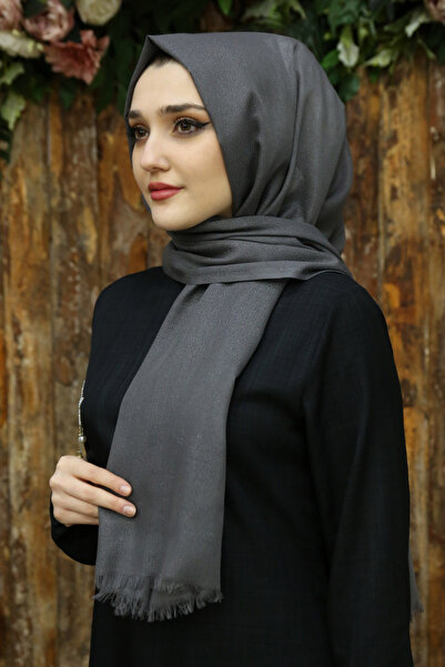 Feiza Collection Pamuklu Simli Şal - Antrasit