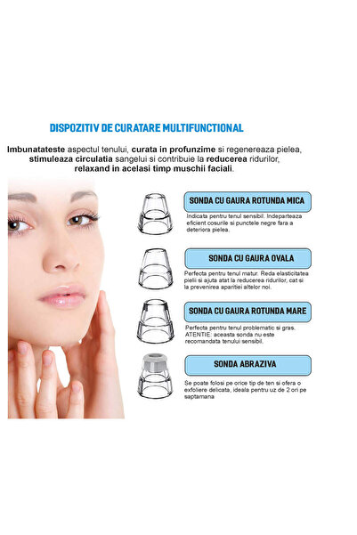 GABOS Portable Multifunction Facial Vacuum Blackhead Remover with Wi‑Fi Camera, 3 Speeds, 4 Probes, USB