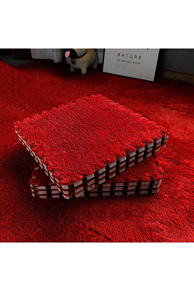 Faria Fluffy Carpet Puzzle Type with Polystyrene Base and EVA Foam 32x32 cm (1 pc), Red