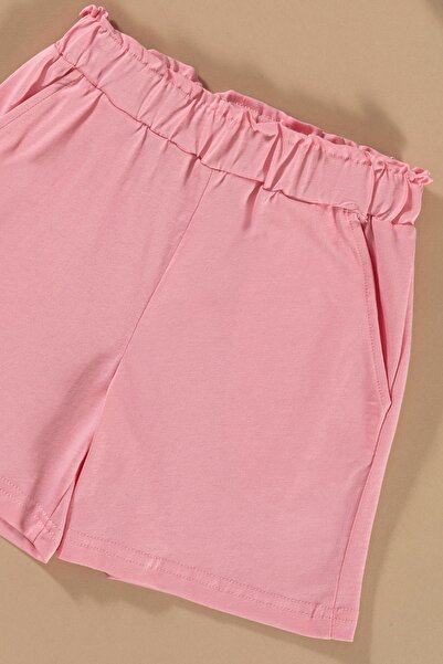 FOR YOU MODA Set aus batikfarbenem T-Shirt und Shorts in Rosa