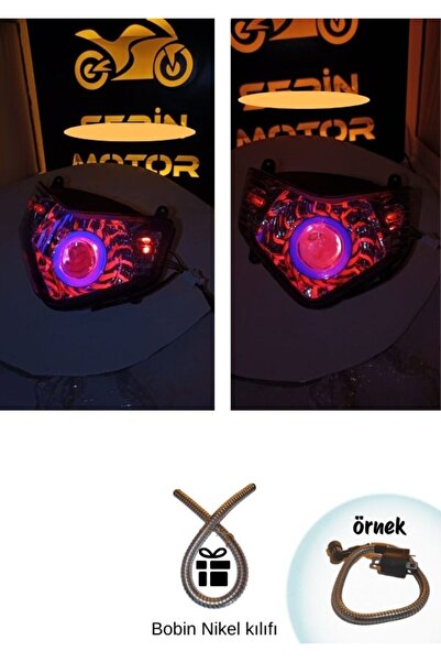 GMS MH Drift Modifiye Angel Far + 2 adet kırmızı park ampulü Montajlı+buji kablo kılıfı