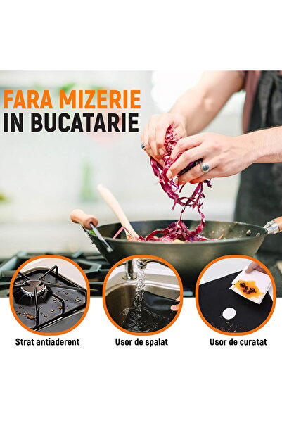 Next Trend Set of 4 Reusable Teflon Stove Protector Foils – Anti-Dirt & Easy to Clean