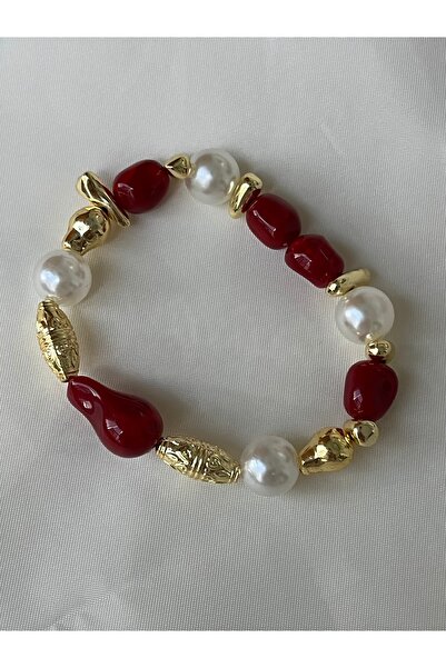 Twinssis Accessories Elastic Natural Stone Look Colored Acrylic Bracelet